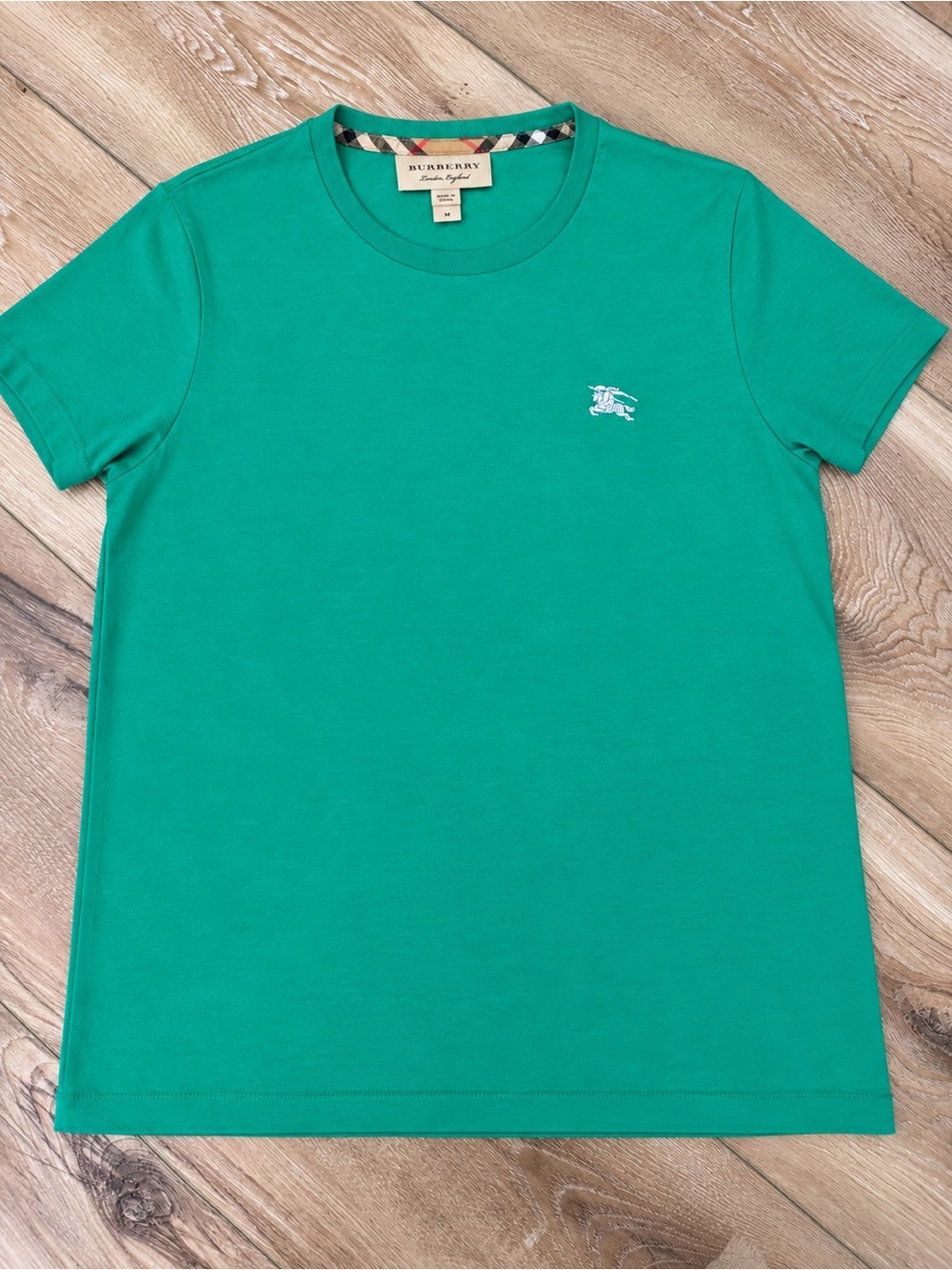 Burberry Men’s Green Short-Sleeve Logo Tee